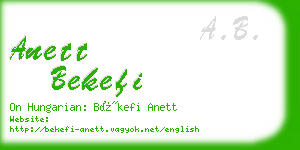 anett bekefi business card